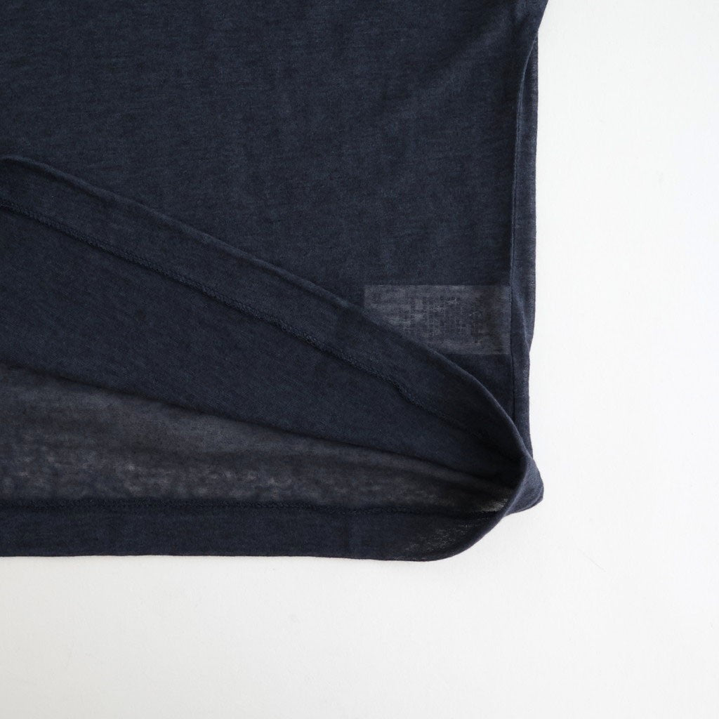 cashmere & supima cotton gauze jersey baseball Tee #navy [WXFL-UW105]