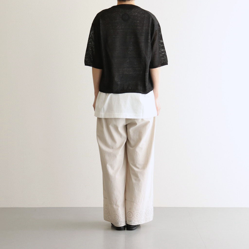 Fesca Linen Knit No Collared #Black [A232251TK766]
