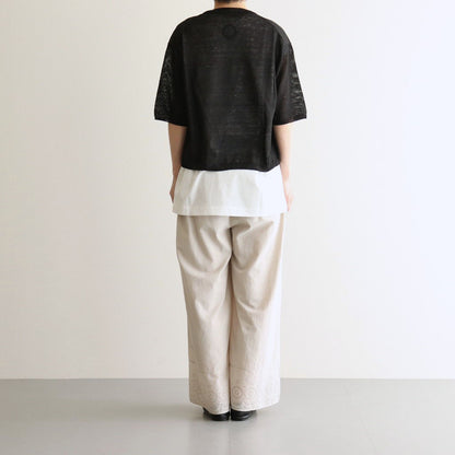 Fesca Linen Knit No Collared #Black [A232251TK766]