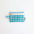 FLAT POUCH MINI #GINGHAM TEAL [TMB-2352A]