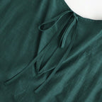 葉影のリズム：Frilled sleeves blouse #forest green [11261-02307]