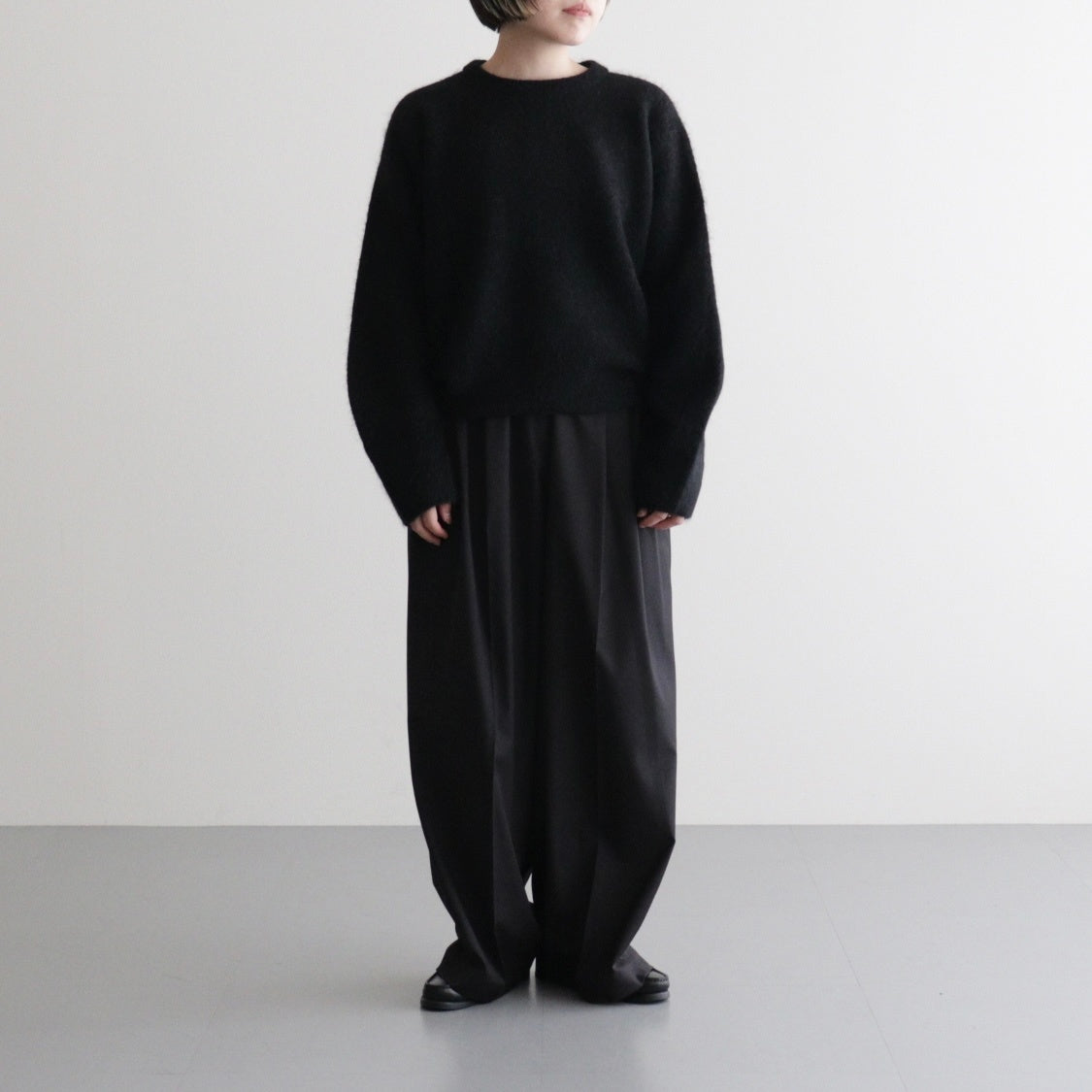 stretch superkid mohair crew-neck P/O #black [WVFL-UW114]