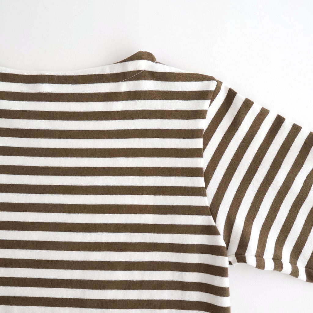 裏起毛 BORDER SPY EYE BOAT NECK PULLOVER #Khaki [no.7743]