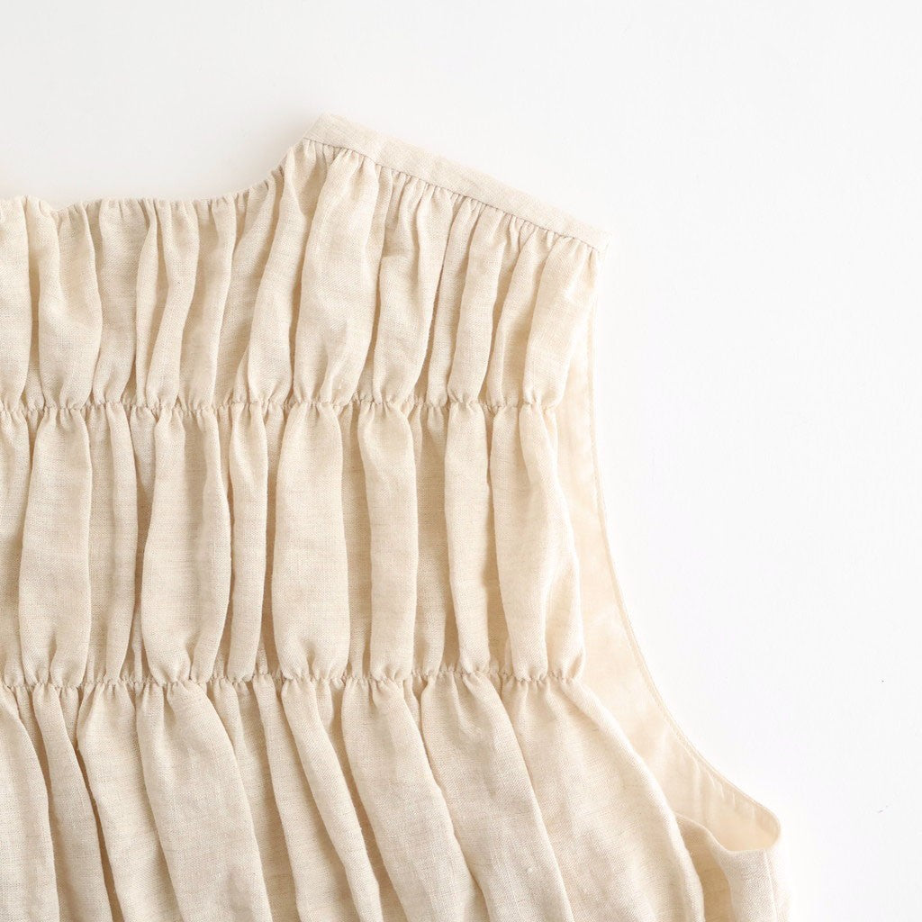 SHIRRING VEST #Amtique White [no.8003]