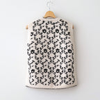 Panier de fleurs no sleeve cardigan #black [mdm02-11]