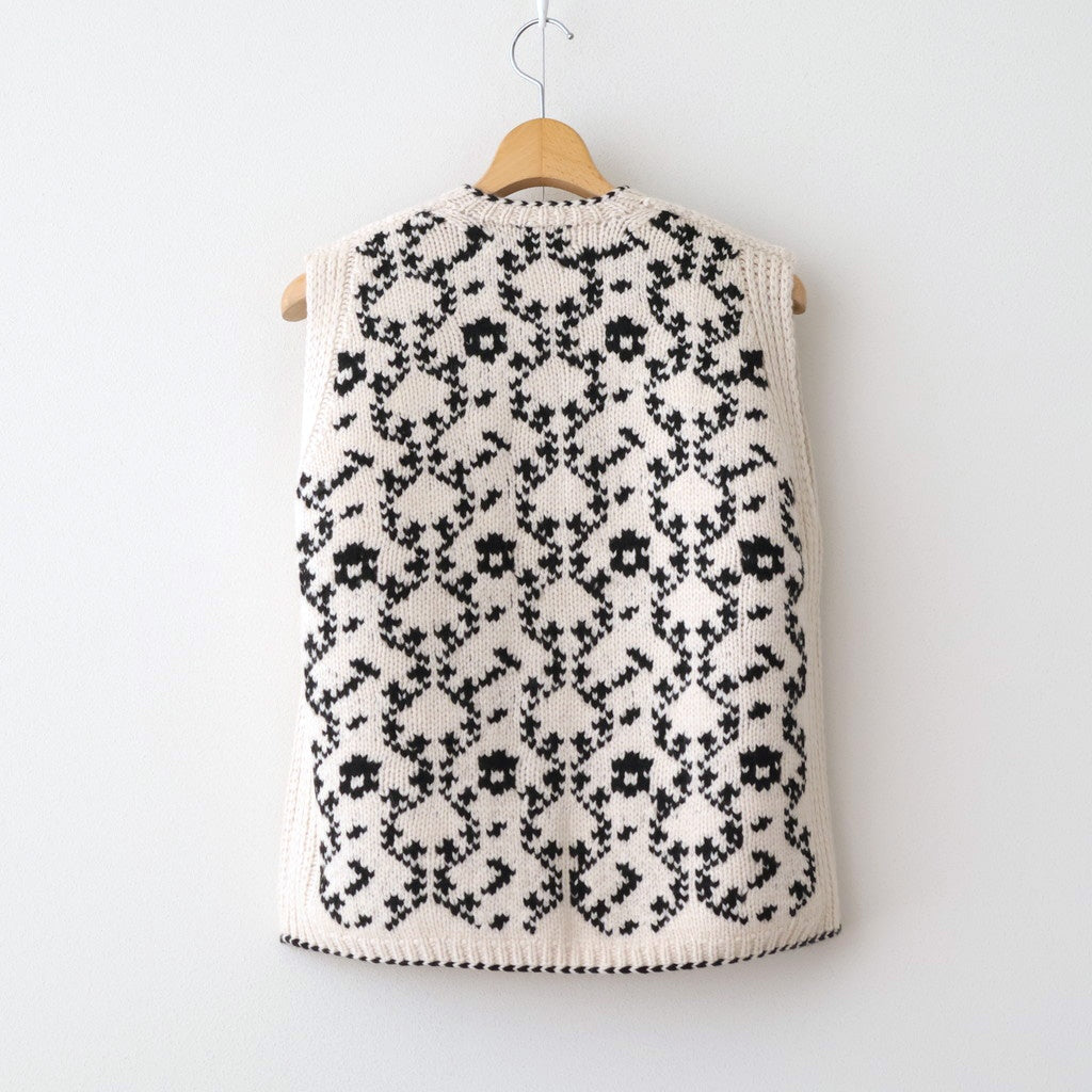 Panier de fleurs no sleeve cardigan #black [mdm02-11]