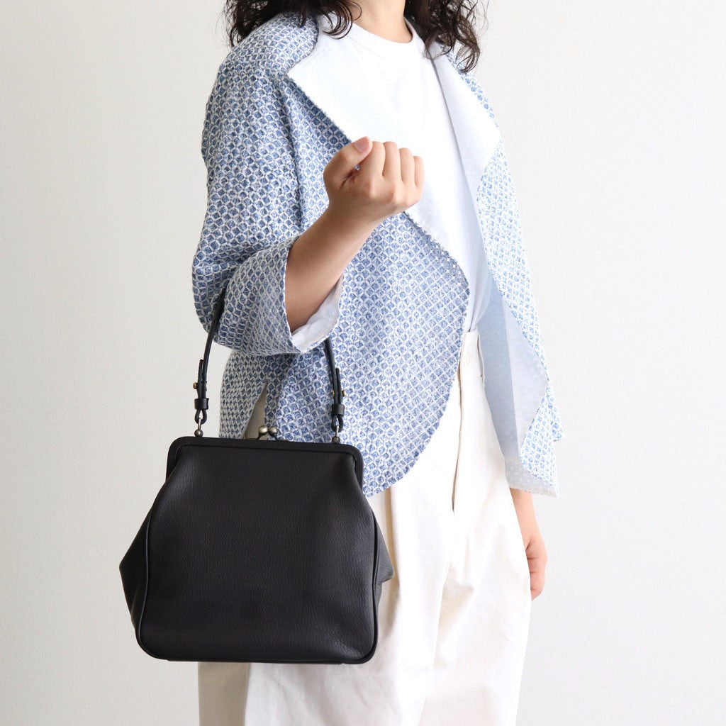 plain gama hand bag-square #black