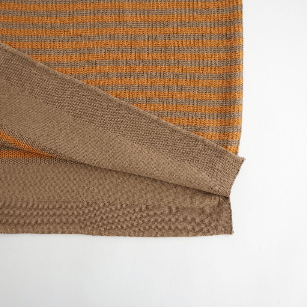 Stripe Long-sleeved Tee #Beige x Orange [Oni068]