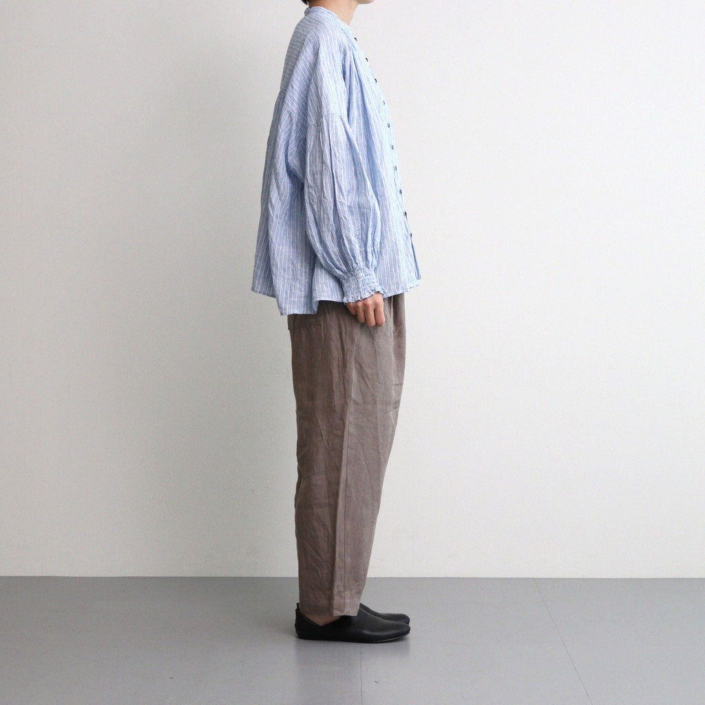 Linen stripe shirring BL #Blue linen stripe [UT241BL045]