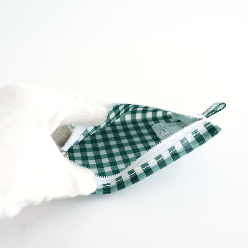 FLAT POUCH SMALL #GINGHAM GREEN [TMB-2310N]
