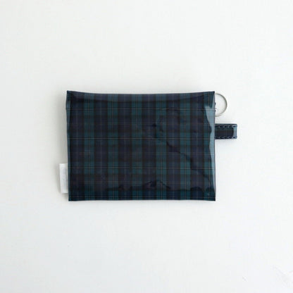 FLAT POUCH SMALL #CHECK NAVY [TMB-2310N]