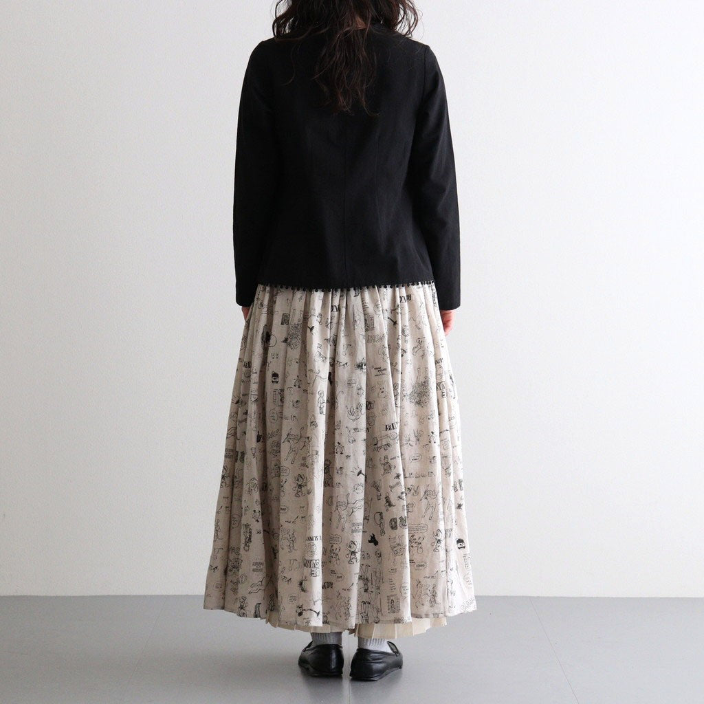 GRAFFITI GATHER SKIRT #Flax [no.7952]