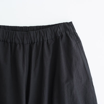 40s POPLIN PLAIN HEM PLEATS EASY PANTS #9900 BLACK [NSL25546]