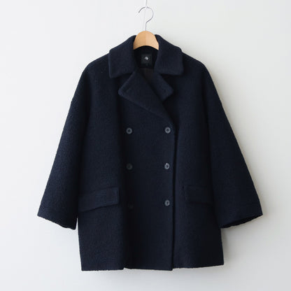 RECYCLE BOA WOOL DOUBLE OVER COAT #3900 NAVY [JNMDS2451]