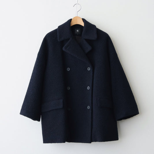 RECYCLE BOA WOOL DOUBLE OVER COAT #3900 NAVY [JNMDS2451]