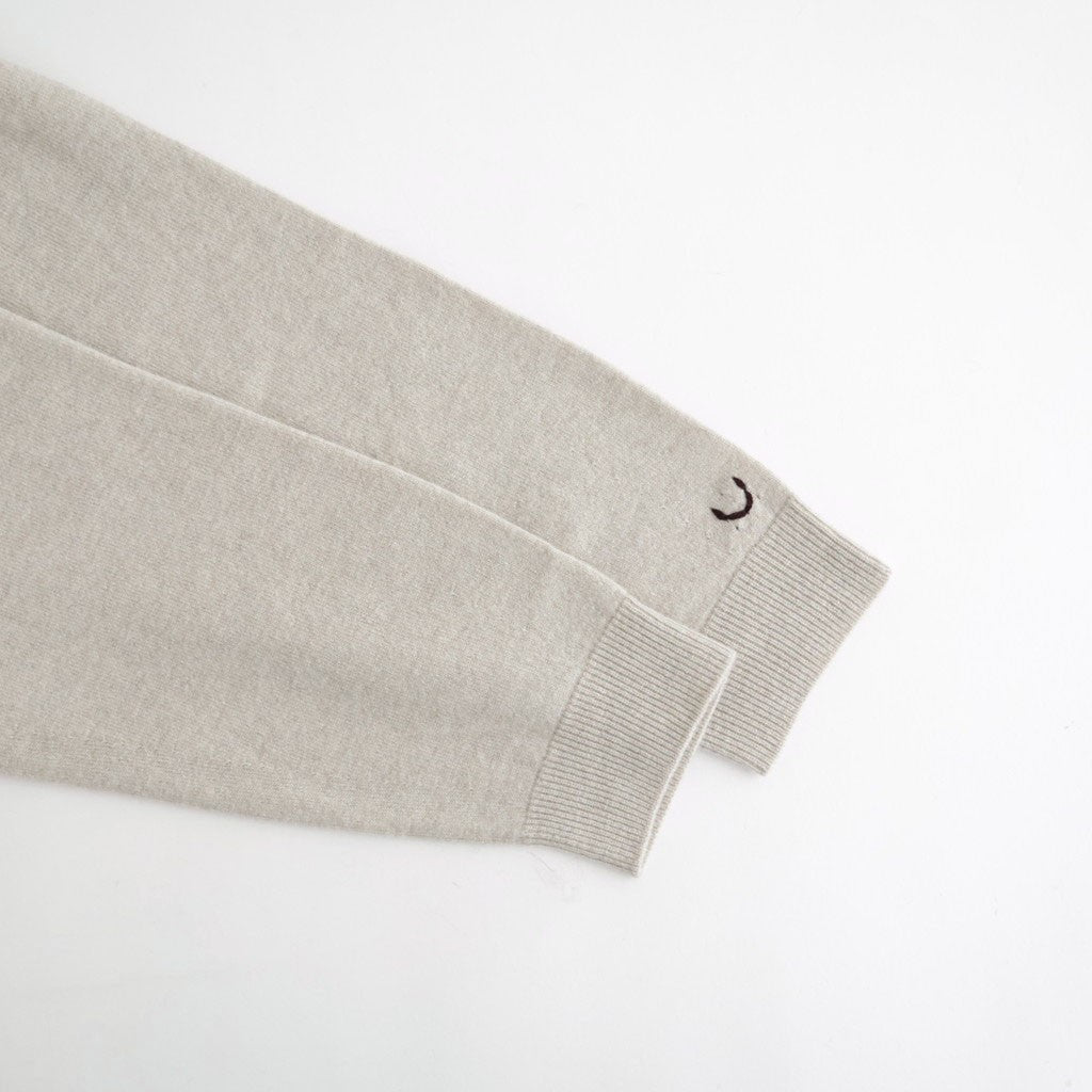 ex super fine woolen wool high-gauge knit P/O #melange light beige [WXFL-UW120]