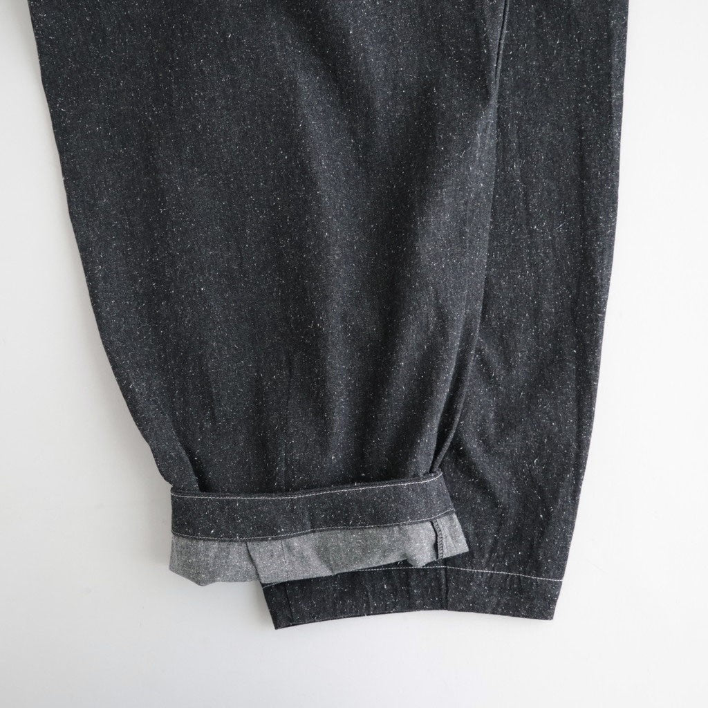 夜の散歩 Wide tapered trousers #Black [26F-PT062-CSD]