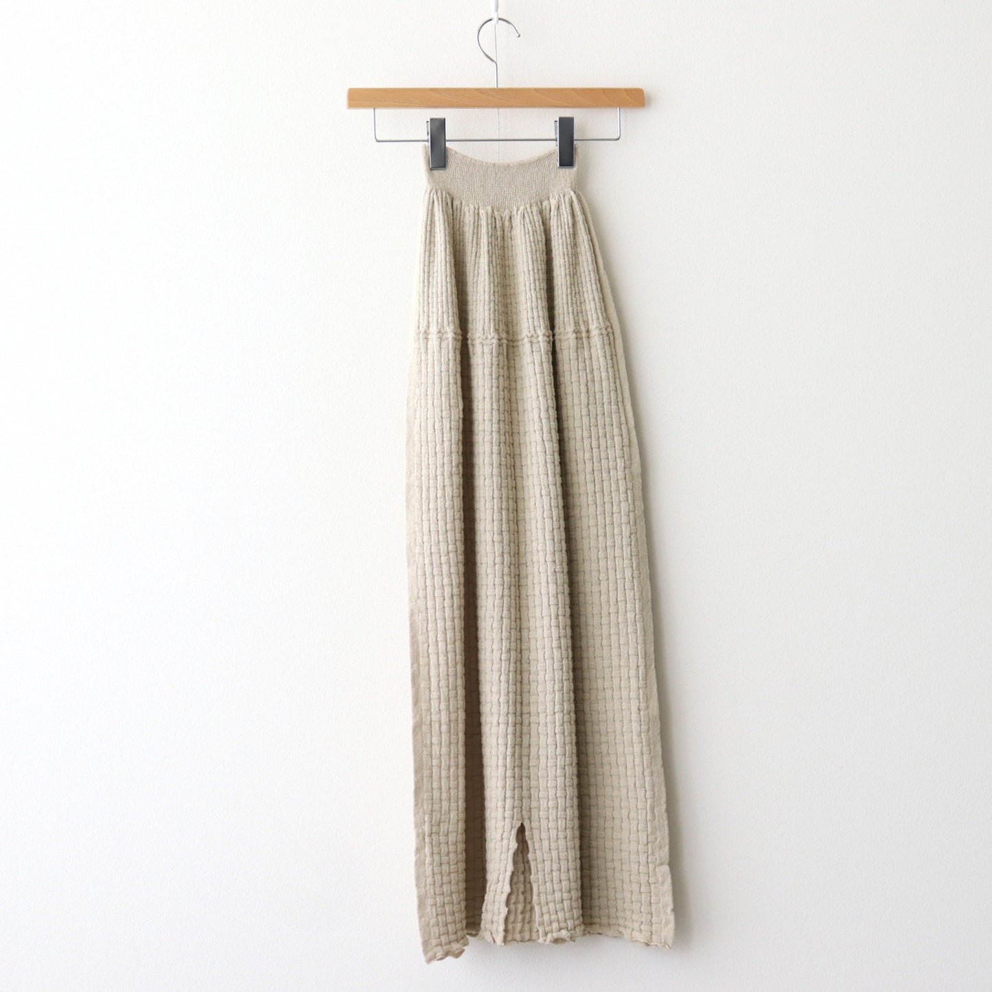 Cotton-boucle Basket Skirt #L.Beige [oni052]