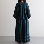 一瞬の花：Gathered pants #abyssal blue [11261-10213]