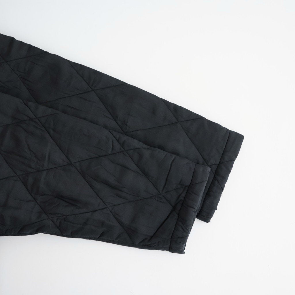 BANGALORE SILK PLAIN PADDED C-NECK SHORT COAT #9900 BLACK [NMDS26551]