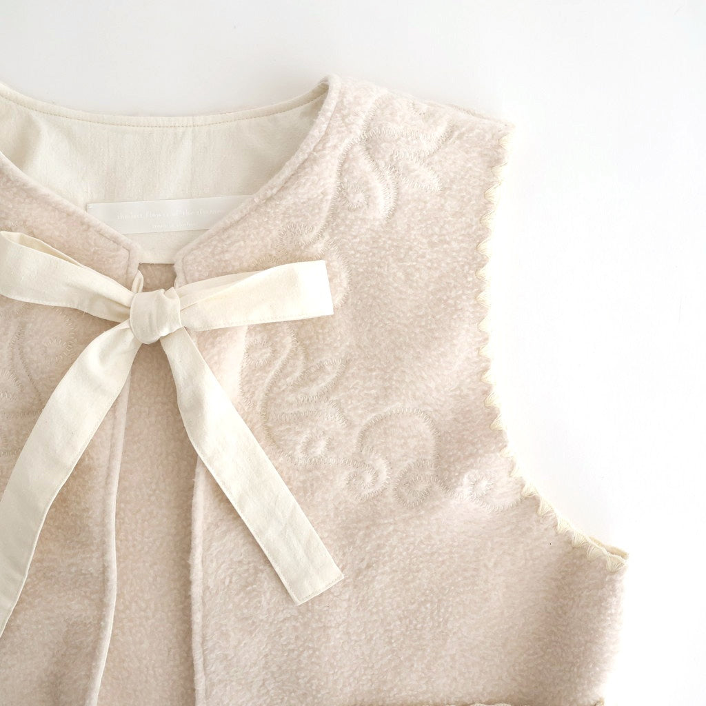 幻の花 Embroidery vest #milk [TLF-126-ve003-nc]