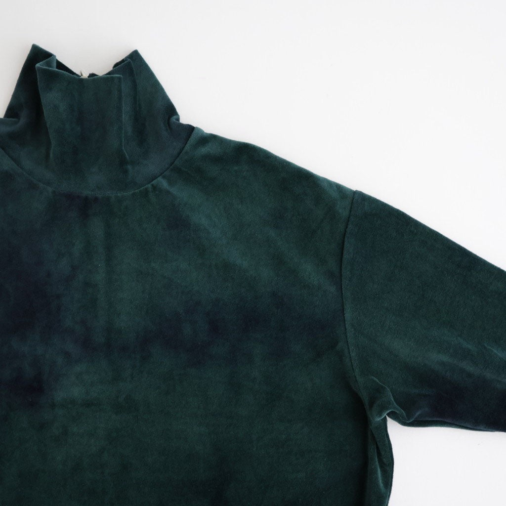 tie-dyed cotton velour high-neck P/O #navy × pine green [WXFL-UW116]