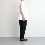 80s ORGANIC DOBIE CHECK(OVERDYE) CREW-NECK P/O HALF/SL SHIRT WITH PINTUCK #9170 MINRAL WHITE [NMDS25251D]