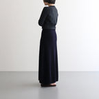 ex.superfine lambs wool & rayon mole skirt #navy [WVFL-UW110]