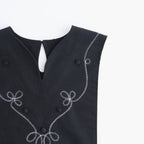 夢詠み Embroidered vest #Black [26F-JK145-CWF]