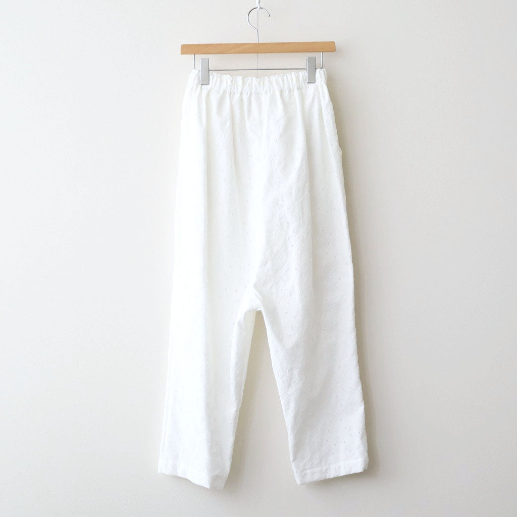 ⼼の花苑 Relaxed-fit trousers #white [TLF-226-PT007-ec]
