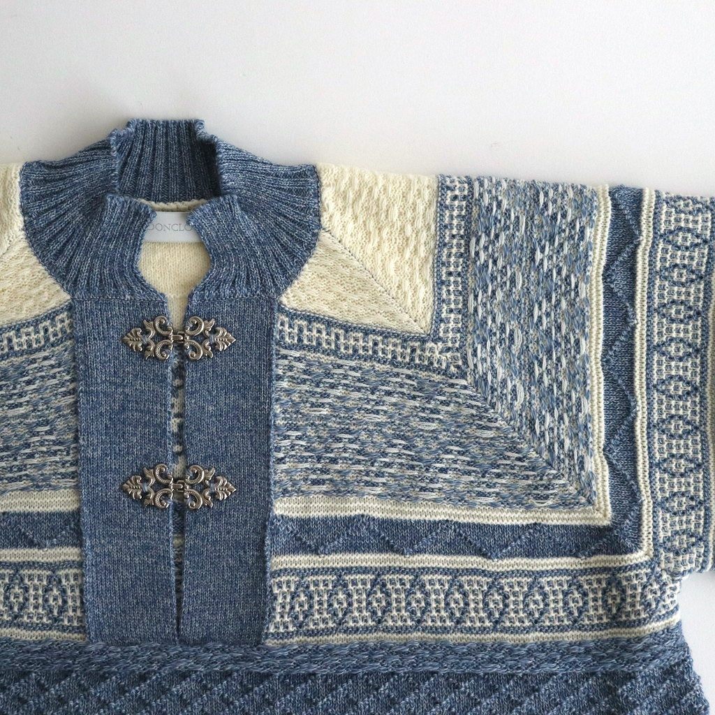 Foggy nordic knit blouse #Blue [242808]