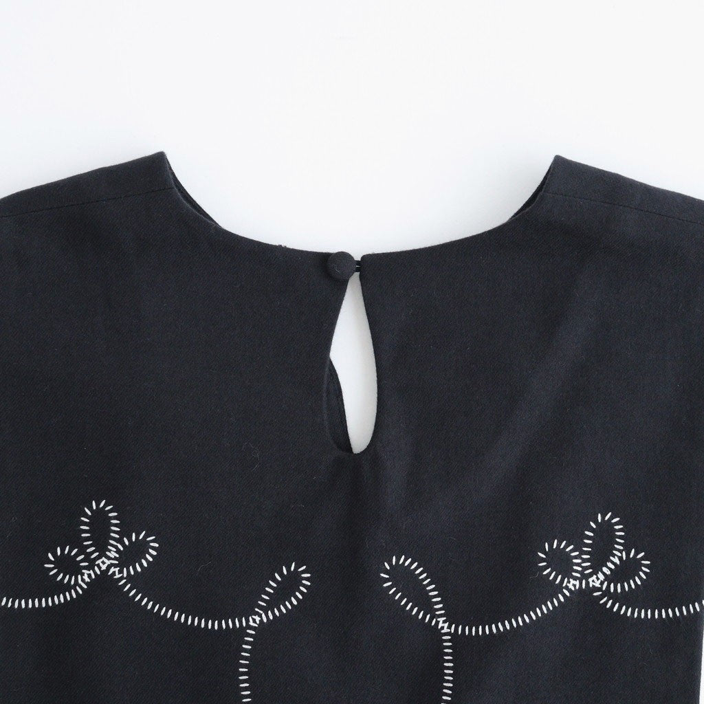 夢詠み Embroidered vest #Black [26F-JK145-CWF]