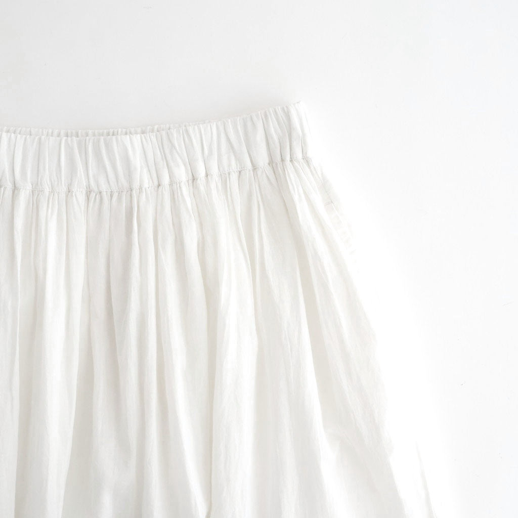 80s COTTON VOILE LACE GATHERED SKIRT #9100 WHT (OFF WHITE) [NSL26093]