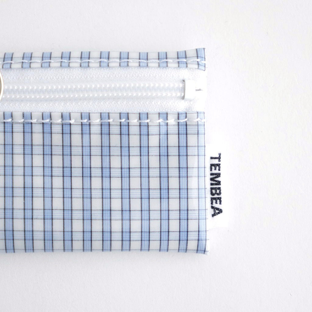 FLAT POUCH MINI #CHECK LT-BLUE [TMB-2352A]
