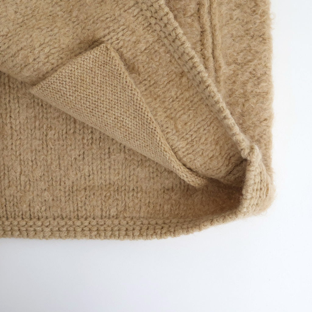 mohair & shetland wool jumbo loop knit jacket #camel [WVFL-UW130]