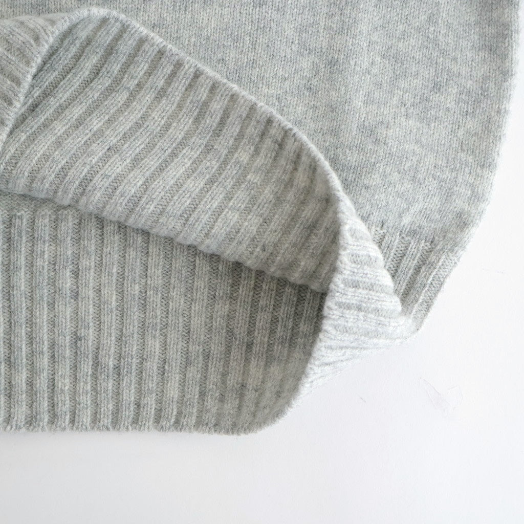 fine lambs wool crew-neck P/O #light gray [WVFL-UW117]