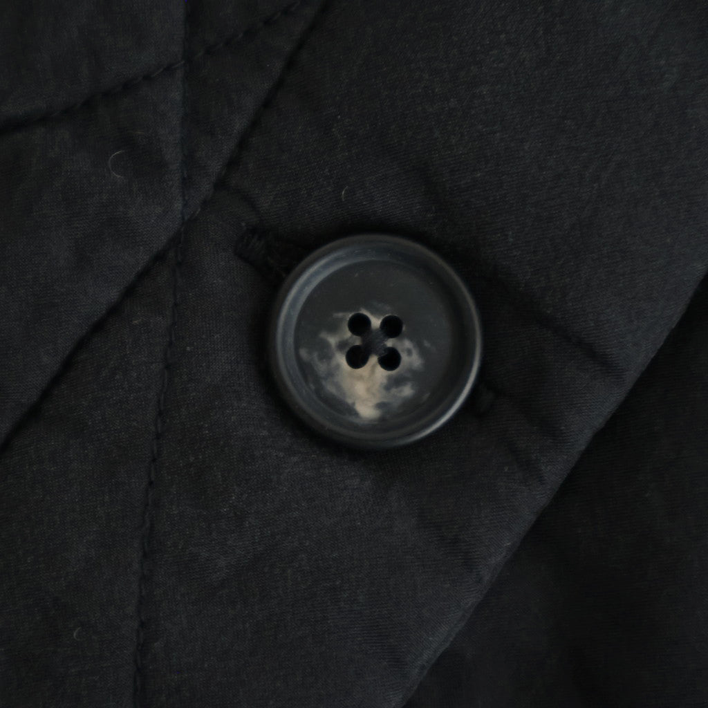 PADDED BANGALORE SILK PLAIN FRONT BUTTON SHORT COAT #9900 BLACK [NMDS25582]