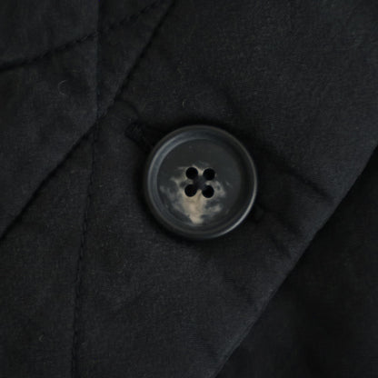 PADDED BANGALORE SILK PLAIN FRONT BUTTON SHORT COAT #9900 BLACK [NMDS25582]