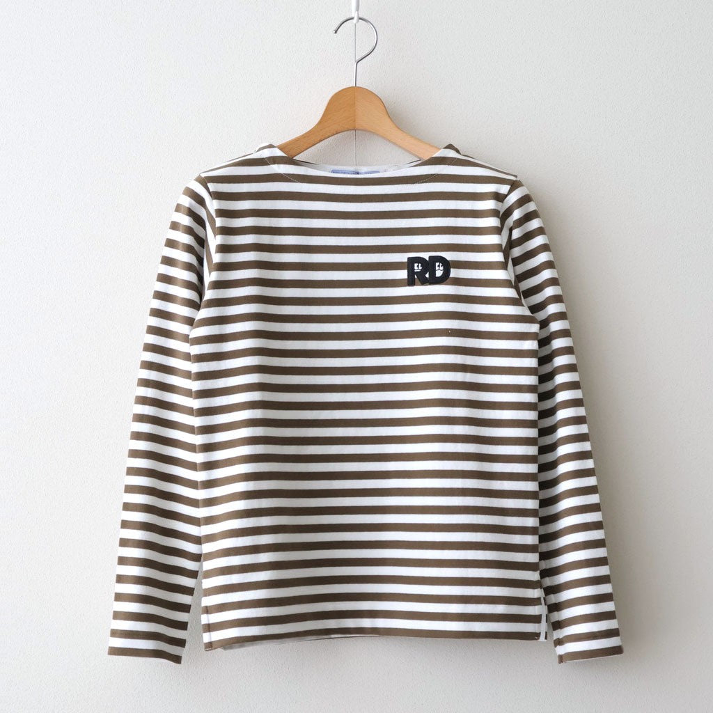 裏起毛 BORDER SPY EYE BOAT NECK PULLOVER #Khaki [no.7743]