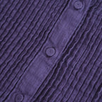 80s ORGANIC MICRO CHECK OVERDYE CREW-NECK BUTTON SHIRT MAXI DRESS WITH MINI PINTUCK #2813 PURPLE (D.PURPLE) [NMDS26234D]