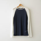 cashmere & supima cotton gauze jersey baseball Tee #navy [WXFL-UW105]