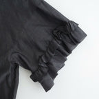 葉影のリズム：Frilled sleeves blouse #earth charcoal [11261-02307]