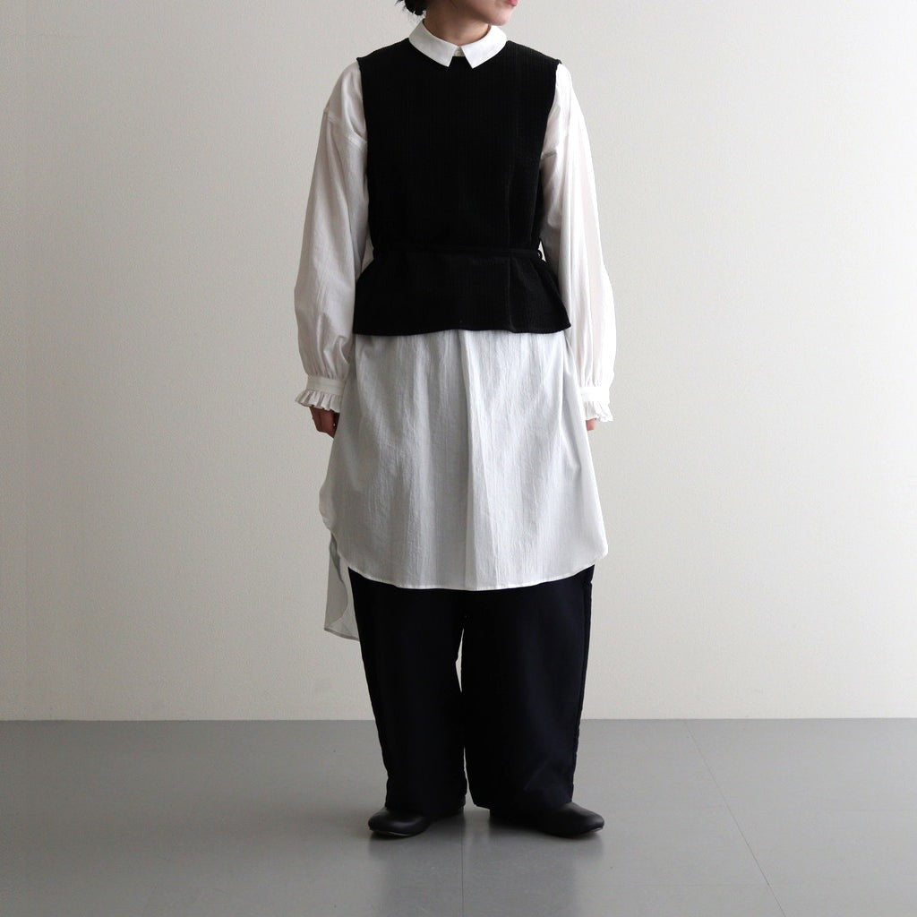 薄氷の汀 Tucked kraplap vest #black [TLF-125-ac001-tp]