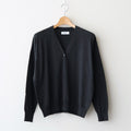 14GG 2PLY PLAIN STITCH COTTON/WOOL/CASHMERE V-NECK CARDIGAN #9800 CHARCOAL [GNSL25531]