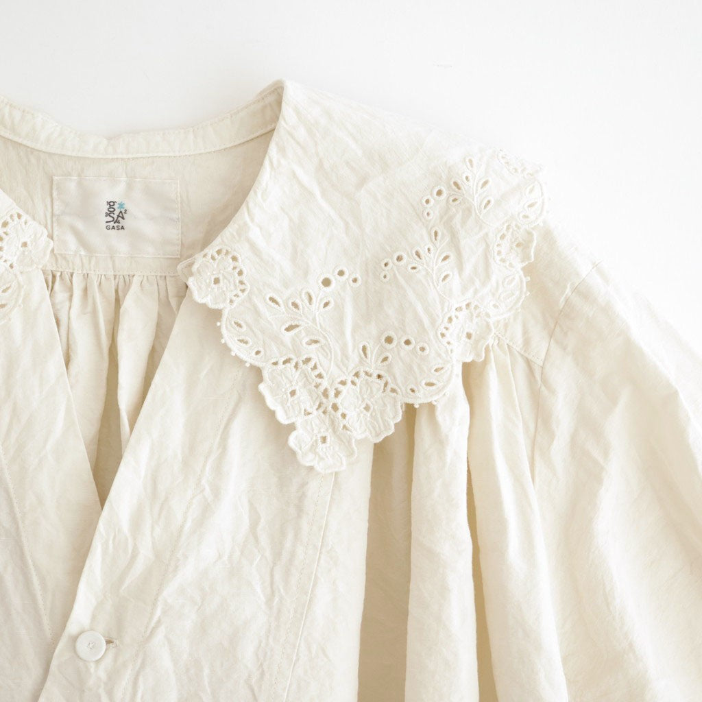乾いた庭：レースカラーワンピース #powder pink [13261-05111]