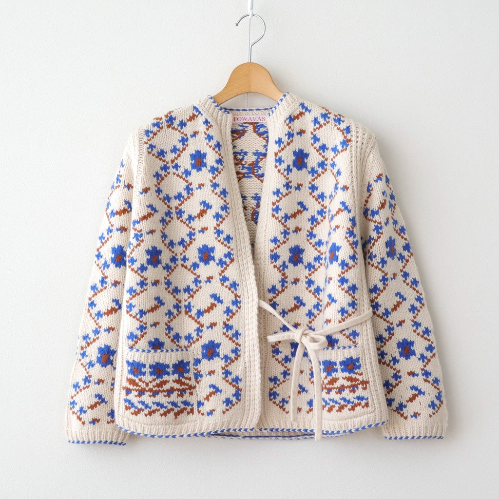 Panier de fleurs cardigan #blue [mdm02-12]