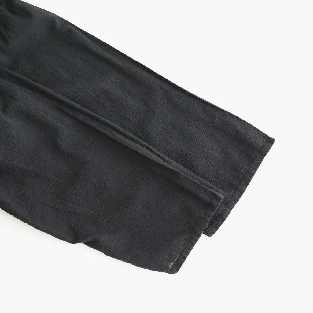 80s ORGANIC MICRO CHECK OVERDYE CREW-NECK BUTTON SHIRT WITH MINI PINTUCK #9912 BLACK (J.BLACK) [NMDS26233D]