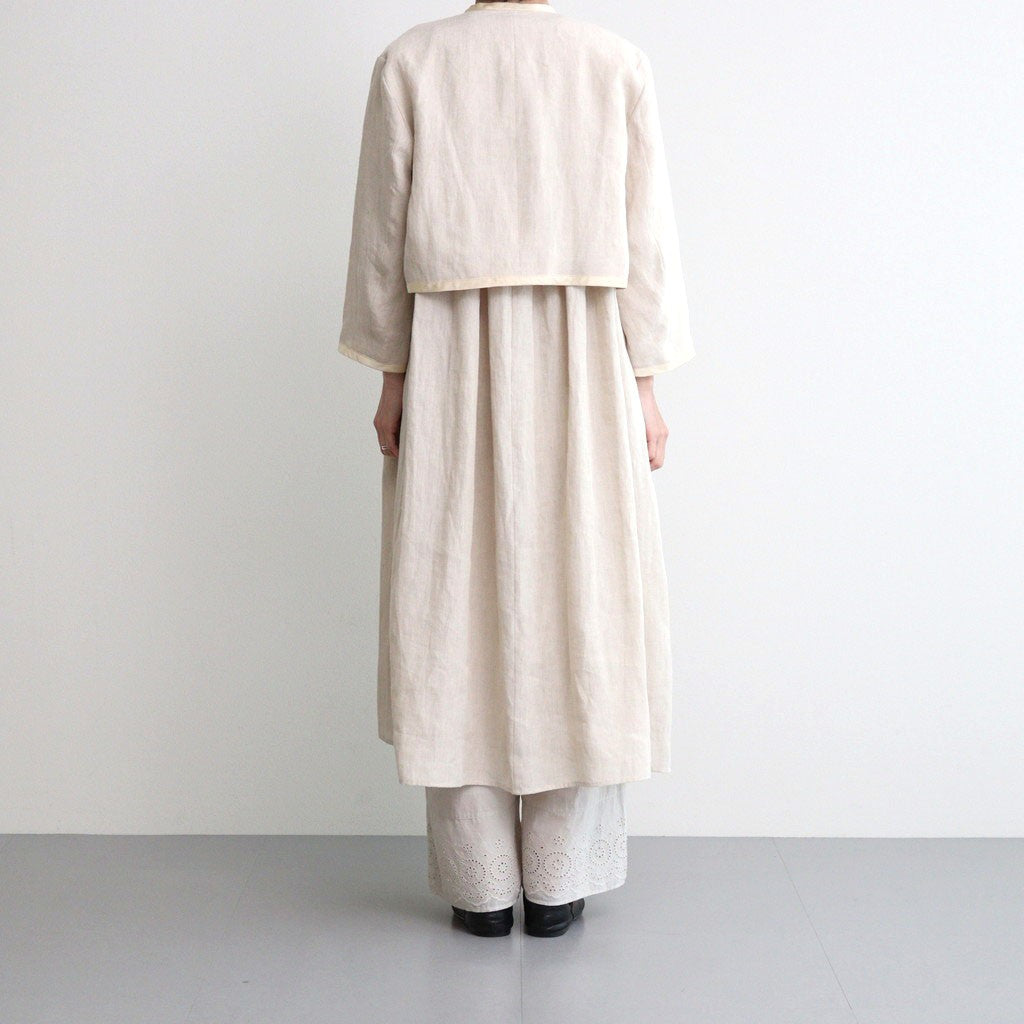 DENSELY LINEN TRIMING BOLERO #Antique White [no.7311]