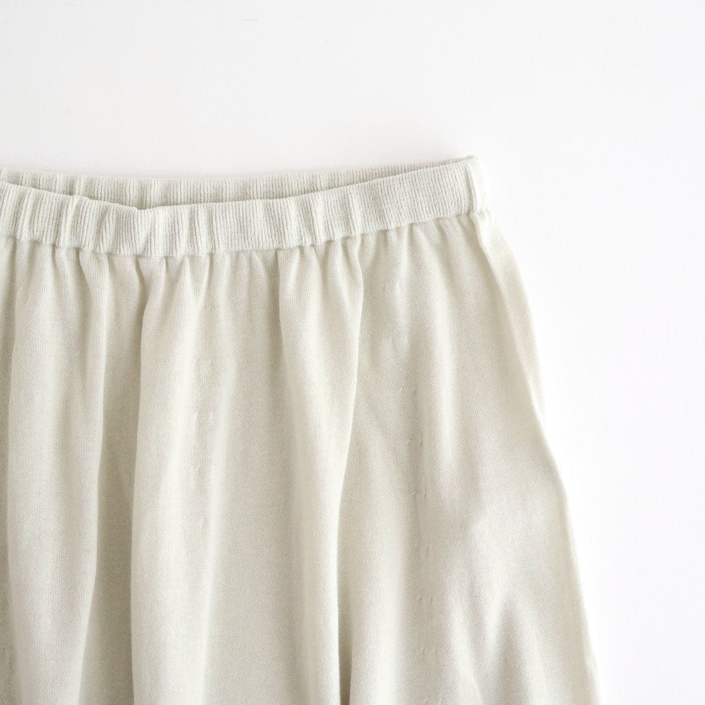 high-twisted cotton sheer knit layered skirt #charcoal brown × mist green [WXSP-UW139]