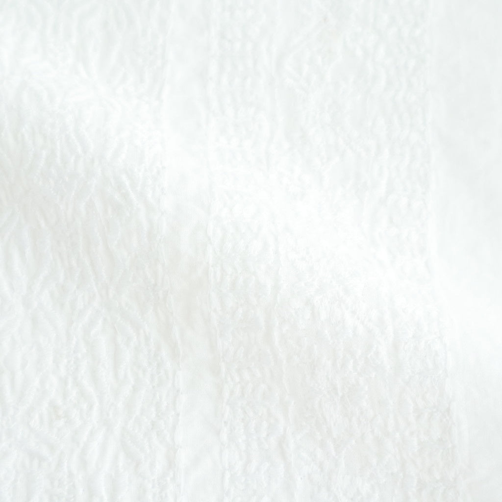 60s ORGANIC CAMBRIC WITH EMB BANDED COLLAR EMB TUNIC #9000 WHITE [NMDS26222]